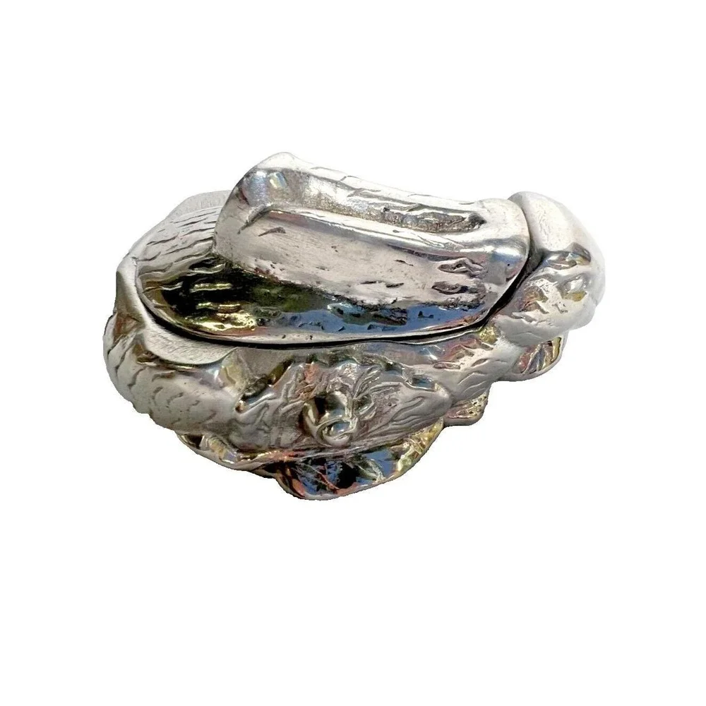 Vtg Fabulous Pewter ware Rabbit Bunny Trinket Box Mini Soup Tureen Stash Mexico